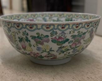 Antique Chinese Punch Bowl. Measures 16" D x 7.5" H. Photo 1 of 3. 