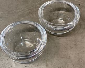 Pair of Steuben nut bowls. 