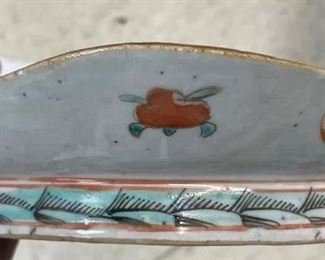 Antique Chinese footed bowl. Measures 10" x 7." Photo 2 of 3. 