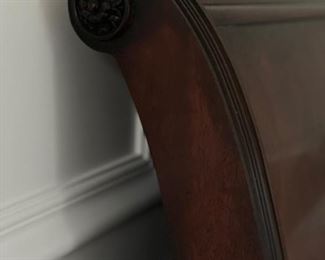 Henredon King sleigh bed with low footboard in sterling finish.  Handmade Shifman mattress & boxspring set available, too. Photo 4 of 6. 