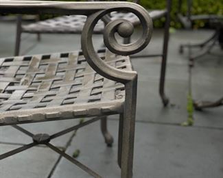 William Patio Furniture oval wrought iron dining table and set of 6 chairs - 2 swivel and four arm chairs. Photo 5 of 5. 