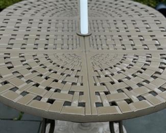 Williams Patio Furniture oval wrought iron dining table and set of 6 chairs - 2 swivel and four arm chairs. Photo 2 of 5. 