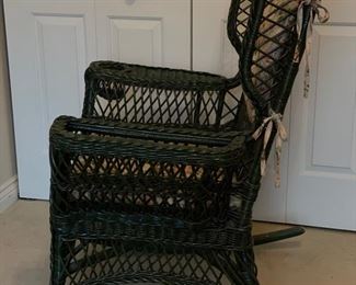 Vintage Henry Link Smithsonian Collection wicker rocker with built-in magazine rack.  Vintage Henry Link Smithsonian Collection wicker chair available, too. Photo 2 of 4. 