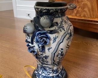 Pair of Blue & White Chinoiserie table lamps. Photo 3 of 3. 