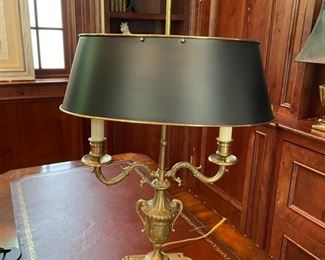 Brass Double Arm Desk Lamp. 