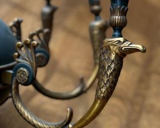 Brass 8 Arm Chandelier. Photo 2 of 2. 