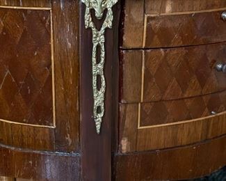 Antique Side Table with Brass Gallery and Ormolu. Photo 2 of 2. 