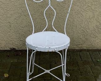 Vintage pedestal soda shop table & chair set. Photo 2 of 3. 