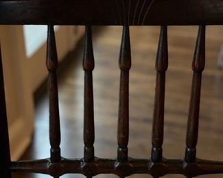 Set of 8 Vintage Pine rush seat dining chairs. Set includes 2 Captain and 6 arm chairs. Each measures 22" x 20" D with 19" seat height. Photo 5 of 5. 