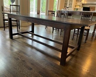 Vintage Pine farmhouse dining table. Measures 95.75" L x 41.5" W x 30 H" with 25.5" clearance. Photo 2 of 5. 