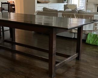 Vintage Pine farmhouse dining table. Measures 95.75" L x 41.5" W x 30 H" with 25.5" clearance. Photo 5 of 5. 