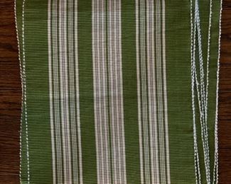 Set of 12 green & white cotton placemats. 