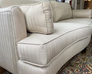 Bernhardt serpentine front upholstered sofa in neutral herringbone fabric - 2 available. Each measures 88" W x 40" D x 37" H. Photo 2 of 2.