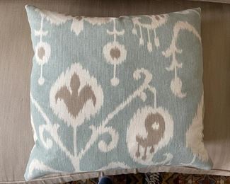 IKAT down-filled pillows - 4 available. Each measures 16" x 16."