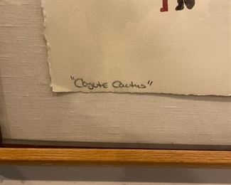 Jay Fay "Coyote Cactus." 1987. Measures 42" x 59." Photo 2 of 3. 