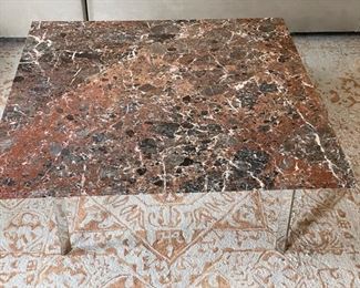 Vintage chrome and marble cocktail table. Measures 36" x 36" x 18" H. Photo 1 of 4. 