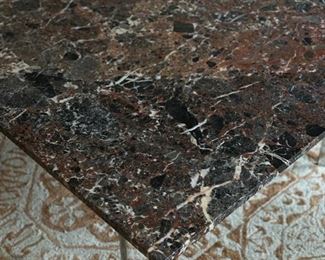 Vintage chrome and marble cocktail table. Measures 36" x 36" x 18" H. Photo 3 of 4. 