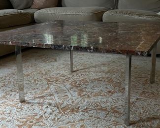 Vintage chrome and marble cocktail table. Measures 36" x 36" x 18" H. Photo 2 of 4. 