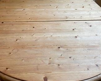 Vintage Pine extension dining table. Measures 44" - 78" W with two 17.5" leaves x 42.5" D x 31" H with 26" clearance. Photo 2 of 3. 