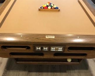 1970s Brunswick Wellington pool table with automatic ball return. 