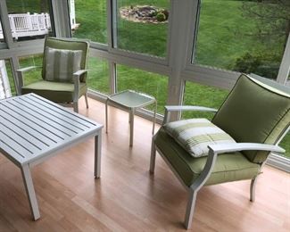 PAIR OF CHAIRS, SOFA AND TABLES