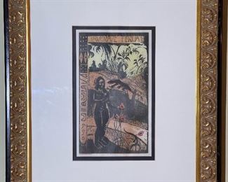 "Nave Nave Fenue" by PAUL GAUGUIN Limited Edition Woodcut with COA