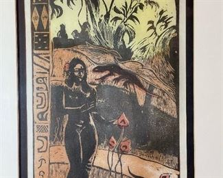 "Nave Nave Fenue" by PAUL GAUGUIN Limited Edition Woodcut with COA