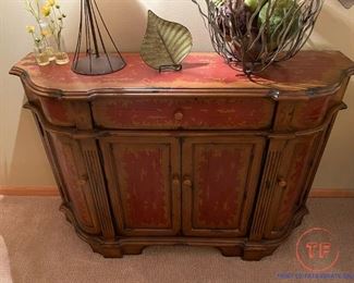 Coast to Coast Imports Distressed 4 Door Cabinet