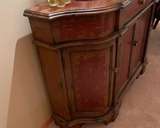 Coast to Coast Imports Distressed 4 Door Cabinet