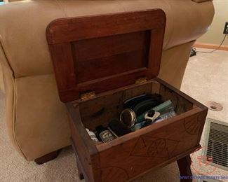 Antique EASTLAKE Wood Shoeshine Box / Stand