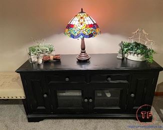 Distressed TV Console Cabinet