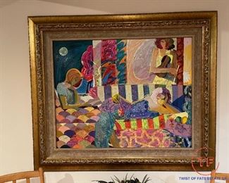 "SUMMER EVENING" Limited Edition Signed Serigraph by MAHMOUD SABZI with COA
