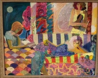 "SUMMER EVENING" Limited Edition Signed Serigraph by MAHMOUD SABZI with COA