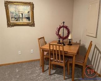 KODA WOODCRAFT Table and Chair Set with Hidden Leaves