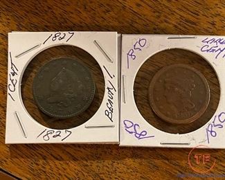 1827 and 1850 Large Cents