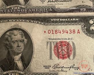 Red Seal STAR $2 Bill