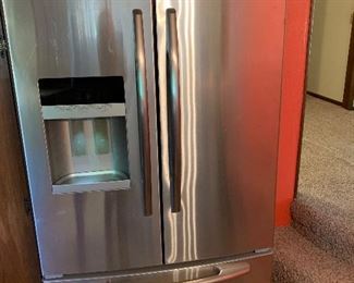 Whirlpool stainless steel French door refrigerator, I said water in the door