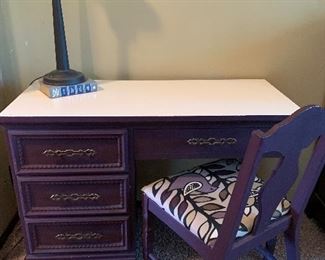 Shabby chic Purple desk and chair! 