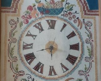 Embroidered clock