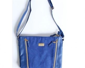 Gorgeous, brand new leather and suede handbag from Carla Faustini, Italian designer. Beautiful gold zipper accents. Adjust the strap for multi uses -- crossbody, shoulder, satchel. Very lightweight -- great for travel and shopping. Retail $189. Sale price $49