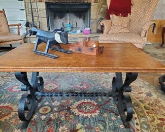 furniture hand forged base antqie coffee table