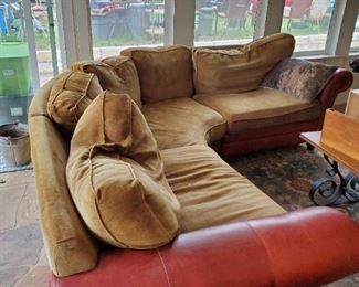 furniture sectional leather upholstery u shaped sofa