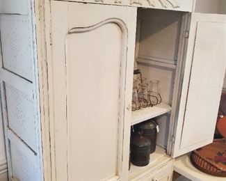 furniture white dostressed pie safe cabinet