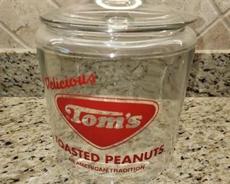 Vintage Tom's Roasted Peanuts Jar 
