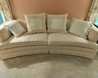 Beautiful Custom Upholstered Curved Sofa