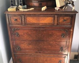 Vintage dresser with curved drawer at the top (36”W, 49”H, 20”D)