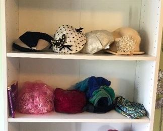 Some of the vintage hats - pink one lower right is from Harrod’s