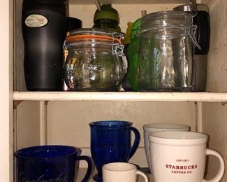 Starbucks mugs, glass canisters & more