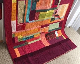 Artist made “Red Red Bird” quilt - 48” x 65”