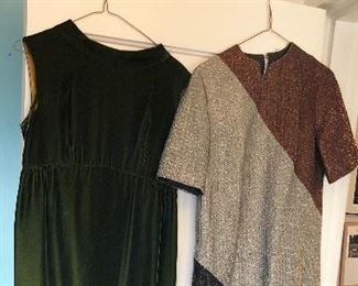 Long velvet dress, sparkly color block dress 